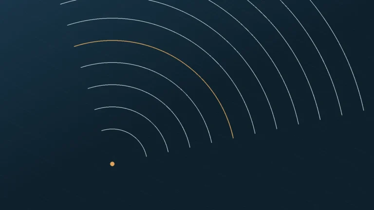 Abstract cover graphic of radiating arcs from a single point, representing flight paths from Al Maktoum International Airport